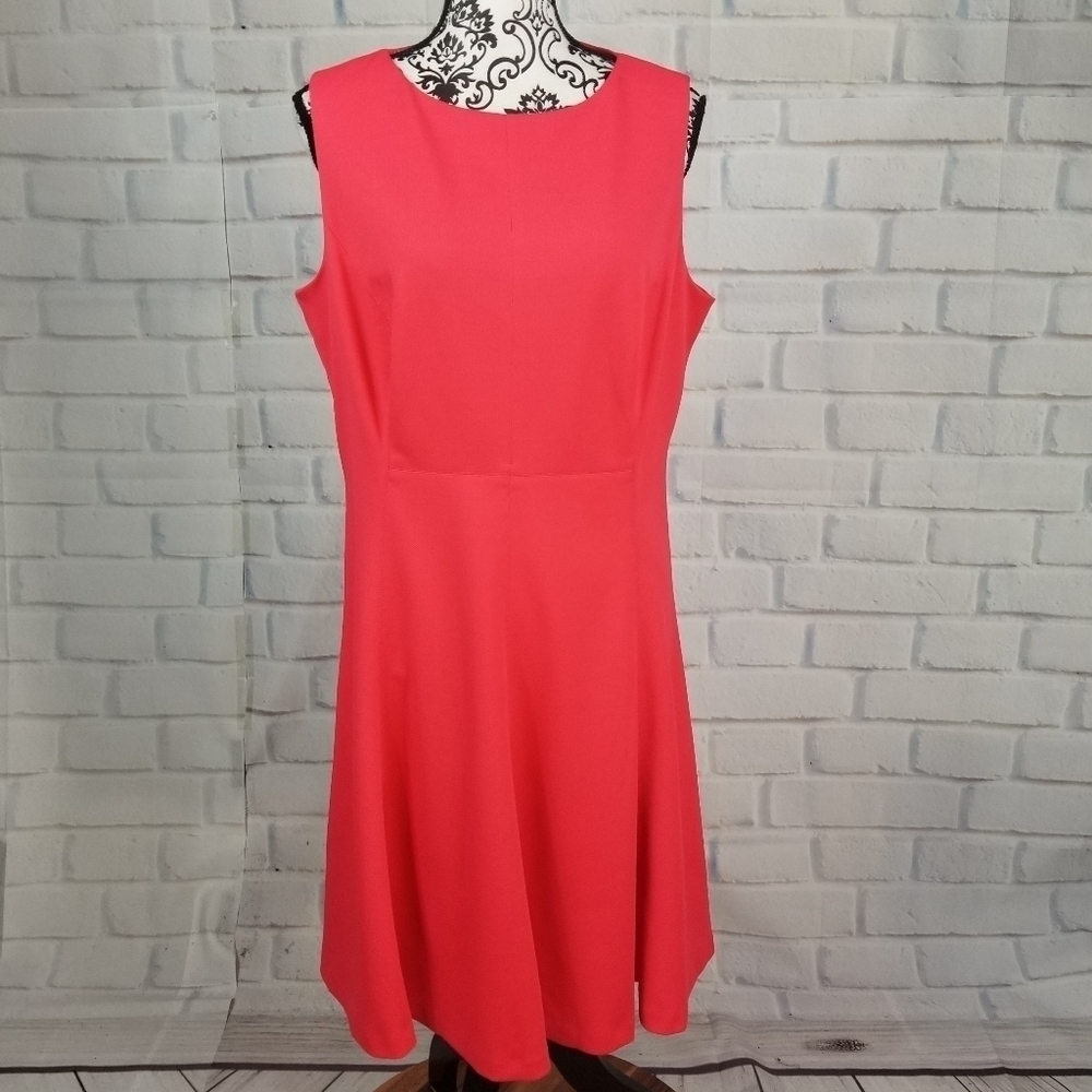 American Living sleeve sz 16 zip back flare dress